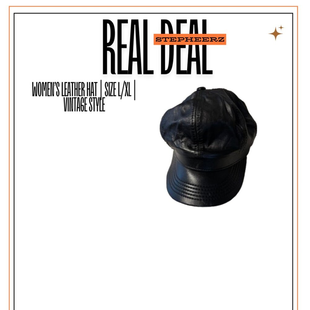 Women’s Leather Hat | Size L/XL | Vintage Style